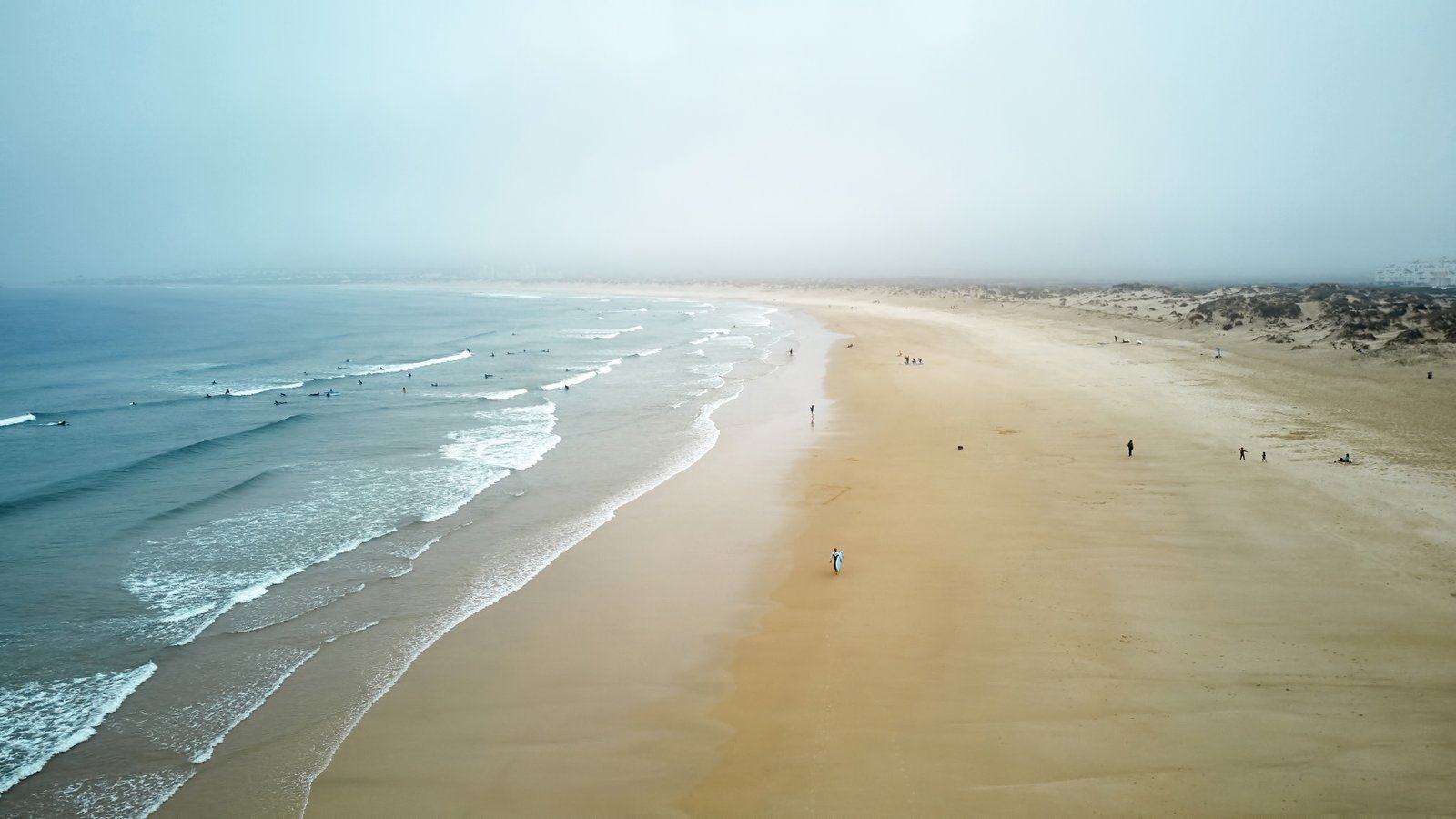 Aerial beach and ocean view near East Preston