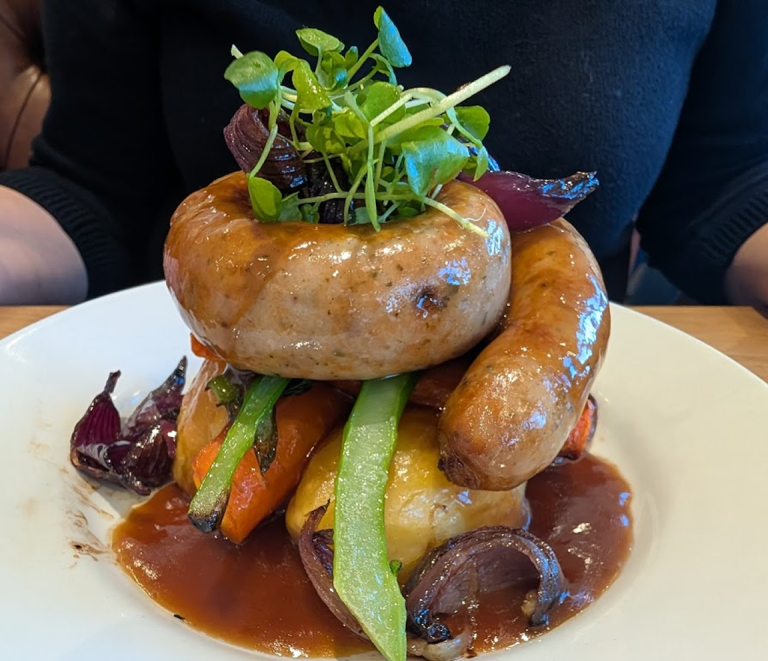 Cafe food served on a table
