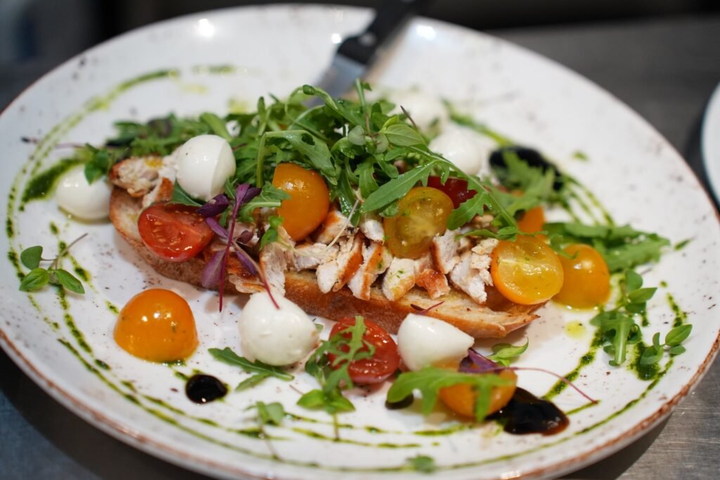 Tomato and mozzarella brunch plate