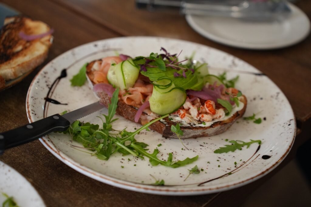 Open sandwich brunch plate