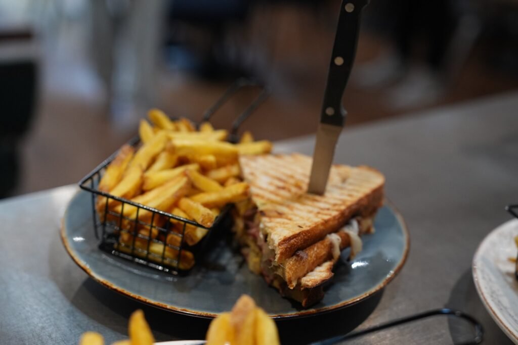 Club sandwich and chips