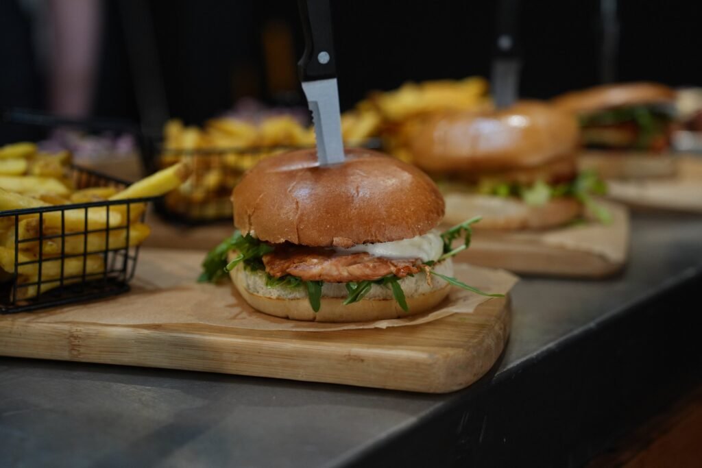 Burger board close-up