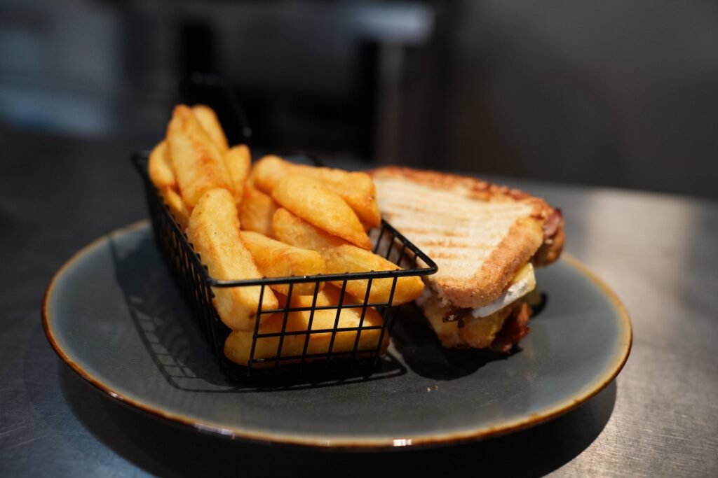 Club sandwich and chips plate